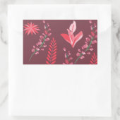 Bloempatroon. Rechthoekige Sticker (Tas)