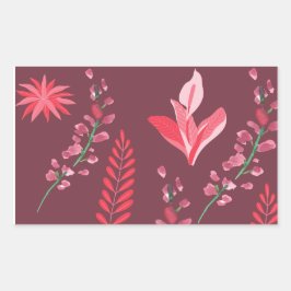 Bloempatroon. Rechthoekige Sticker