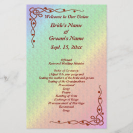 Bloempatroon Regenboog Herfst bruiloft programma