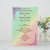 Bloempatroon Regenboog Herfst bruiloft programma (Staand voorkant)