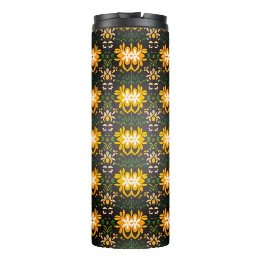 Bloempatroon reizen Thermische tumbler Thermosbeker (Achterkant)