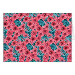 Bloempatroon rode waterverf petunia