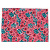 Bloempatroon rode waterverf petunia groot cadeauzakje (Achterkant)