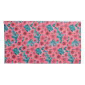 Bloempatroon rode waterverf petunia kussensloop (Achterkant-Rechts)