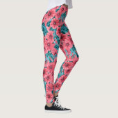 Bloempatroon rode waterverf petunia leggings (Rechts)
