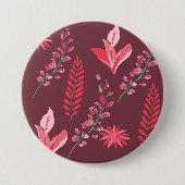 Bloempatroon. Ronde Button 7,6 Cm (Voorkant)