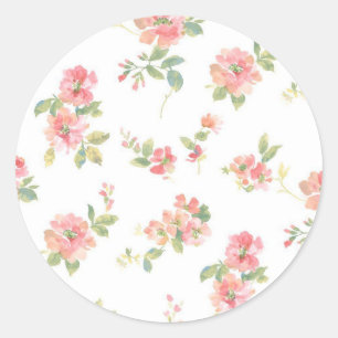 Bloempatroon Ronde Sticker