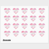 Bloempatroon, roze Dahlia, Baby shower Hart Sticker (Vel)