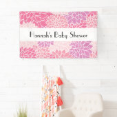Bloempatroon, roze Dahlia, Baby shower Spandoek (Insitu)