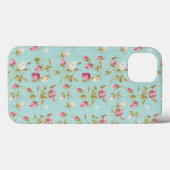 bloempatroon rozen blauw roos Case-Mate iPhone case (Achterkant (horizontaal))