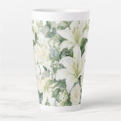 bloempatroon rozen latte mok (Voorkant)