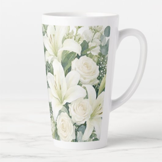 bloempatroon rozen latte mok (Rechts)