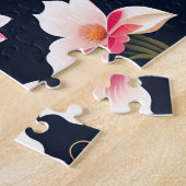 Bloempatroon Schattige Wit en Roze Bloemen Legpuzzel (Zijkant)