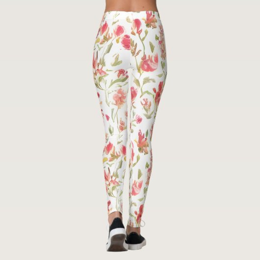 Bloempatroon Snapdragon Bloemen Leggings (Achterkant)
