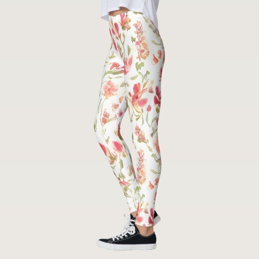 Bloempatroon Snapdragon Bloemen Leggings (Links)