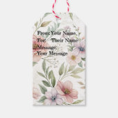 Bloempatroon Tekening Pastel Aangepaste Bericht Cadeaulabel (Voorkant)