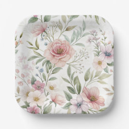 Bloempatroon Tekening Pastel Kleur Papieren Bordje