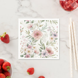 Bloempatroon Tekening Pastel Kleur Servet