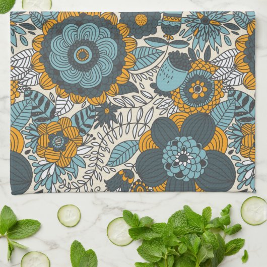 bloempatroon theedoek (Gevouwen)