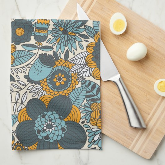 bloempatroon theedoek (Quarter Fold)