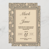 Bloempatroon thema bruiloft uitnodiging (Voorkant / Achterkant)