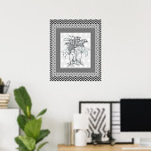 Bloempatroon Thuis Appartement Cadeau Poster (Thuiskantoor)
