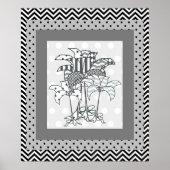 Bloempatroon Thuis Appartement Cadeau Poster (Voorkant)
