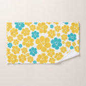 Bloempatroon - Turquoise en Yellow Bad Handdoek (Handdoek)