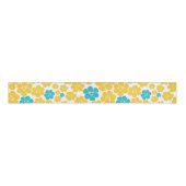 Bloempatroon - Turquoise en Yellow Grosgrain Lint (Voorkant)
