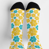 Bloempatroon - Turquoise en Yellow Sokken (Top)