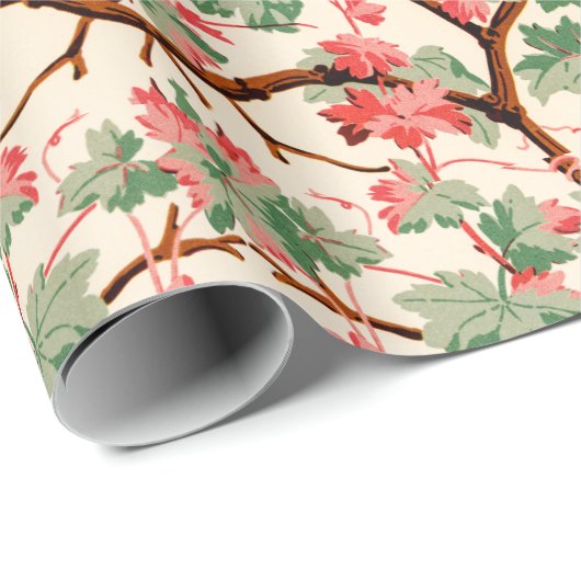  bloempatroon van de 19e eeuw cadeaupapier (Rol Hoek)