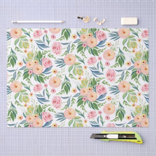 Bloempatroon van de waterverf pastelponies tissuepapier (Craft)