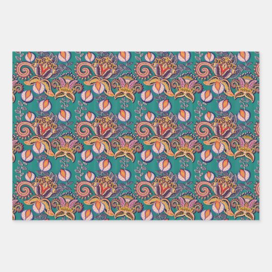  bloempatroon van jakobaja-bloem inpakpapier vel (Voorkant 3)