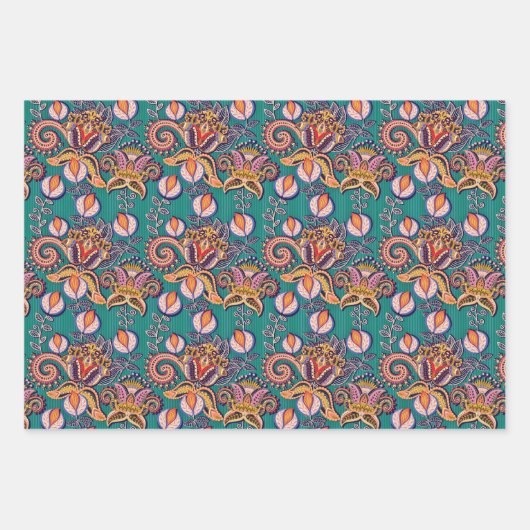  bloempatroon van jakobaja-bloem inpakpapier vel (Voorkant 2)