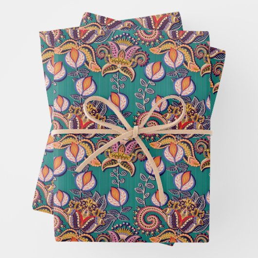  bloempatroon van jakobaja-bloem inpakpapier vel (In situ)