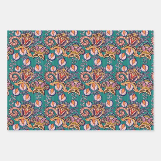  bloempatroon van jakobaja-bloem inpakpapier vel (Voorkant)