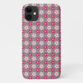Bloempatroon van karmozijnrode en witte bloemen op Case-Mate iPhone case (Achterkant)