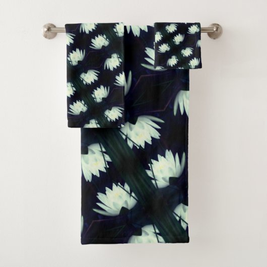 Bloempatroon van Lotus Water Lily Bad Handdoek (Insitu)