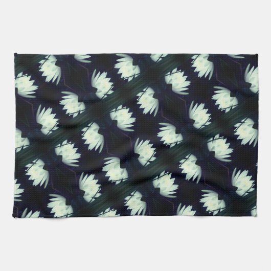 Bloempatroon van Lotus Water Lily Theedoek (Horizontaal)