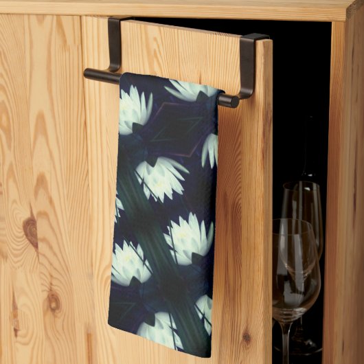 Bloempatroon van Lotus Water Lily Theedoek (Derde Gevouwen)