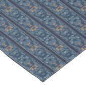 Bloempatroon van marineblauw en koffiebandroes tafelkleed (Gekanteld)