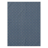 Bloempatroon van marineblauw en koffiebandroes tafelkleed (Voorkant)