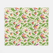 Bloempatroon van tropische bladeren en bloemen fleece deken (Voorkant (Horizontaal))