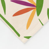 Bloempatroon van tropische bladeren en bloemen fleece deken (Hoek)