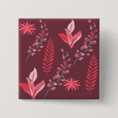 Bloempatroon. Vierkante Button 5,1 Cm (Voorkant)