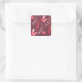 Bloempatroon. Vierkante Sticker (Tas)