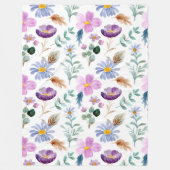  bloempatroon voor slaapkamerdecor paars fleece deken (Voorkant)