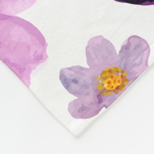  bloempatroon voor slaapkamerdecor paars fleece deken (Hoek)