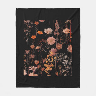 Bloempatroon - Whimsigoth Dark Cottagecore Dark Fleece Deken