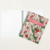 Bloempatroon Wilde bloemen Roze en witte bladeren Planner (Display)